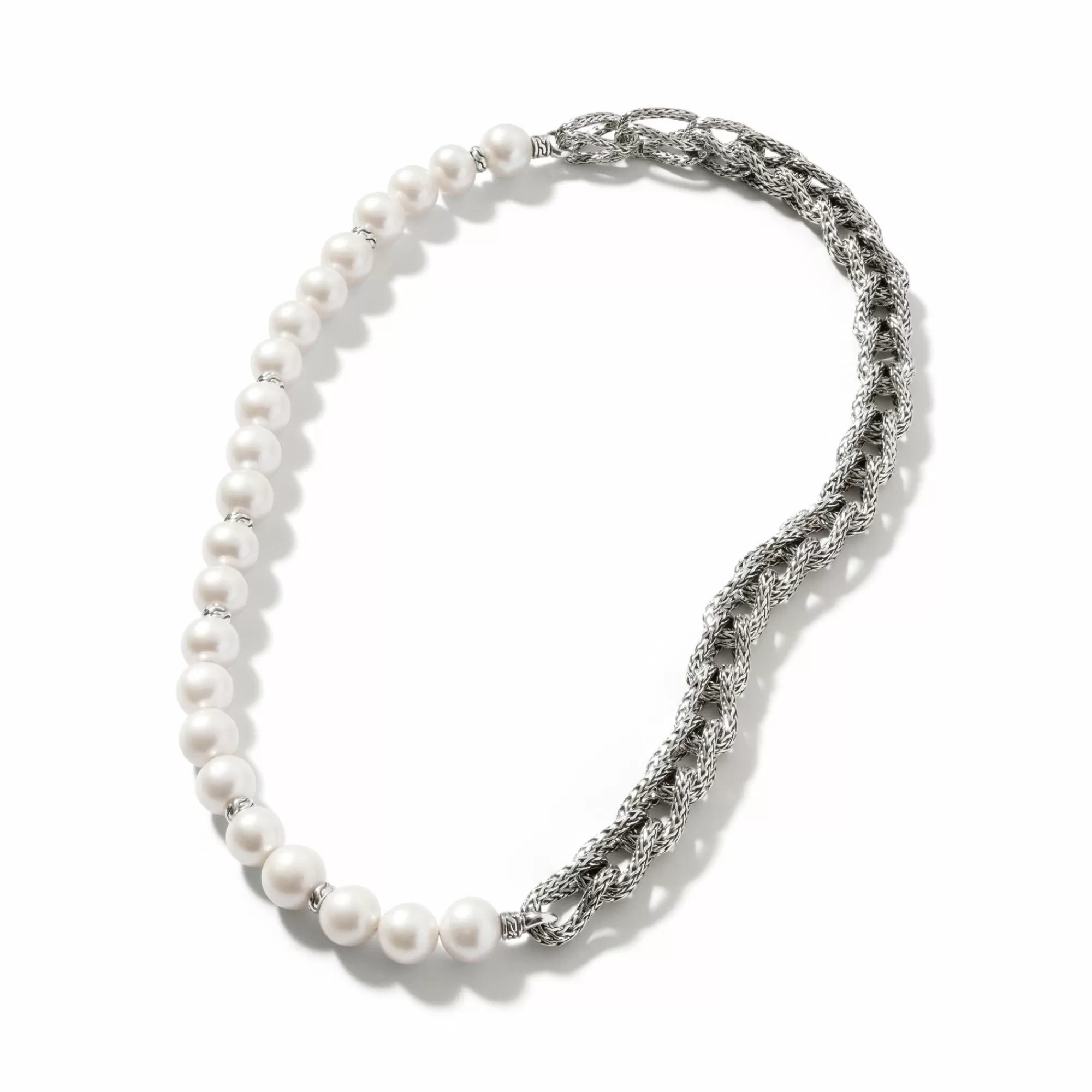 Statement^John Hardy Asli Necklace, Sterling Silver, Pearls, 10.5Mm