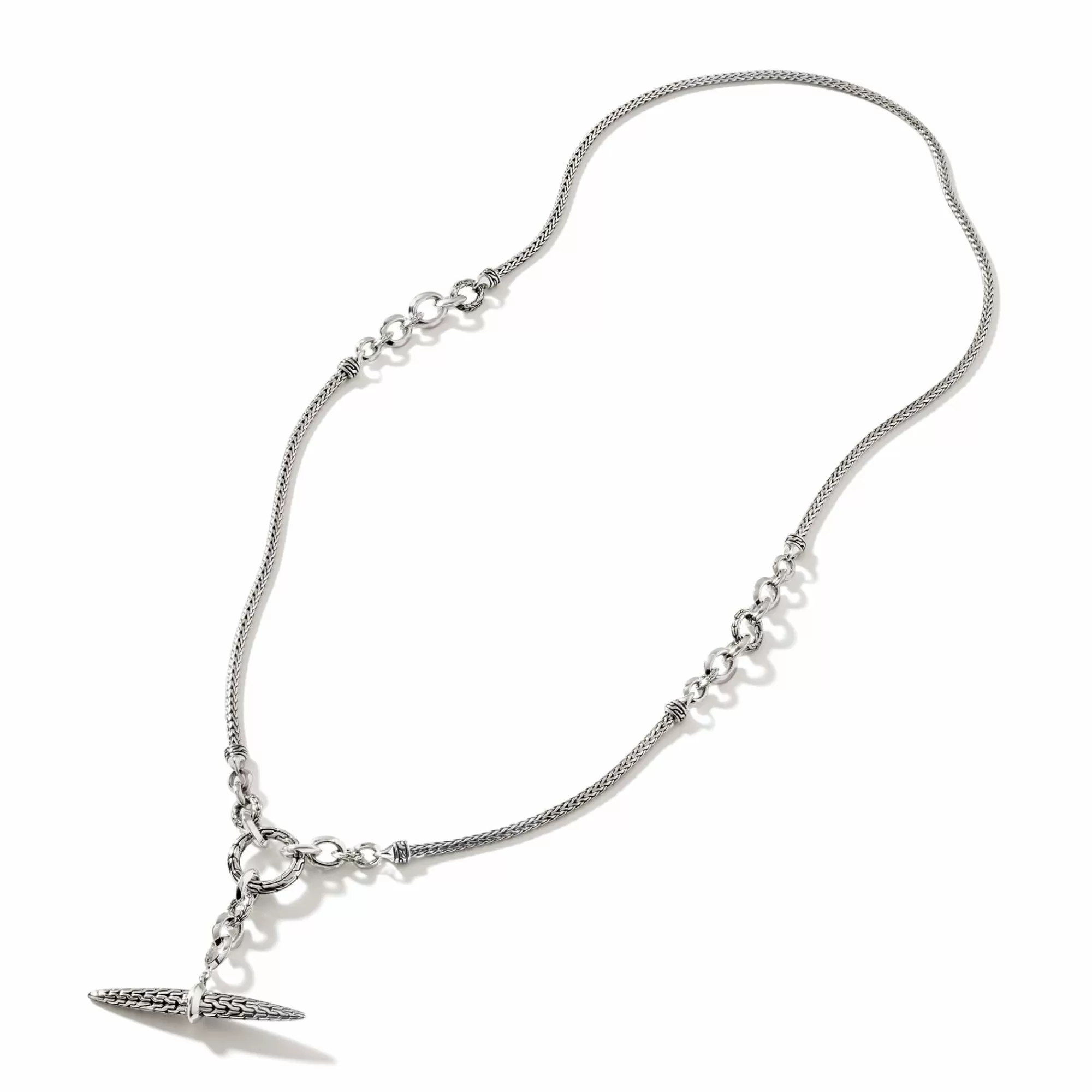 Tags & Pendants^John Hardy Carved Chain Pendant Necklace, Silver