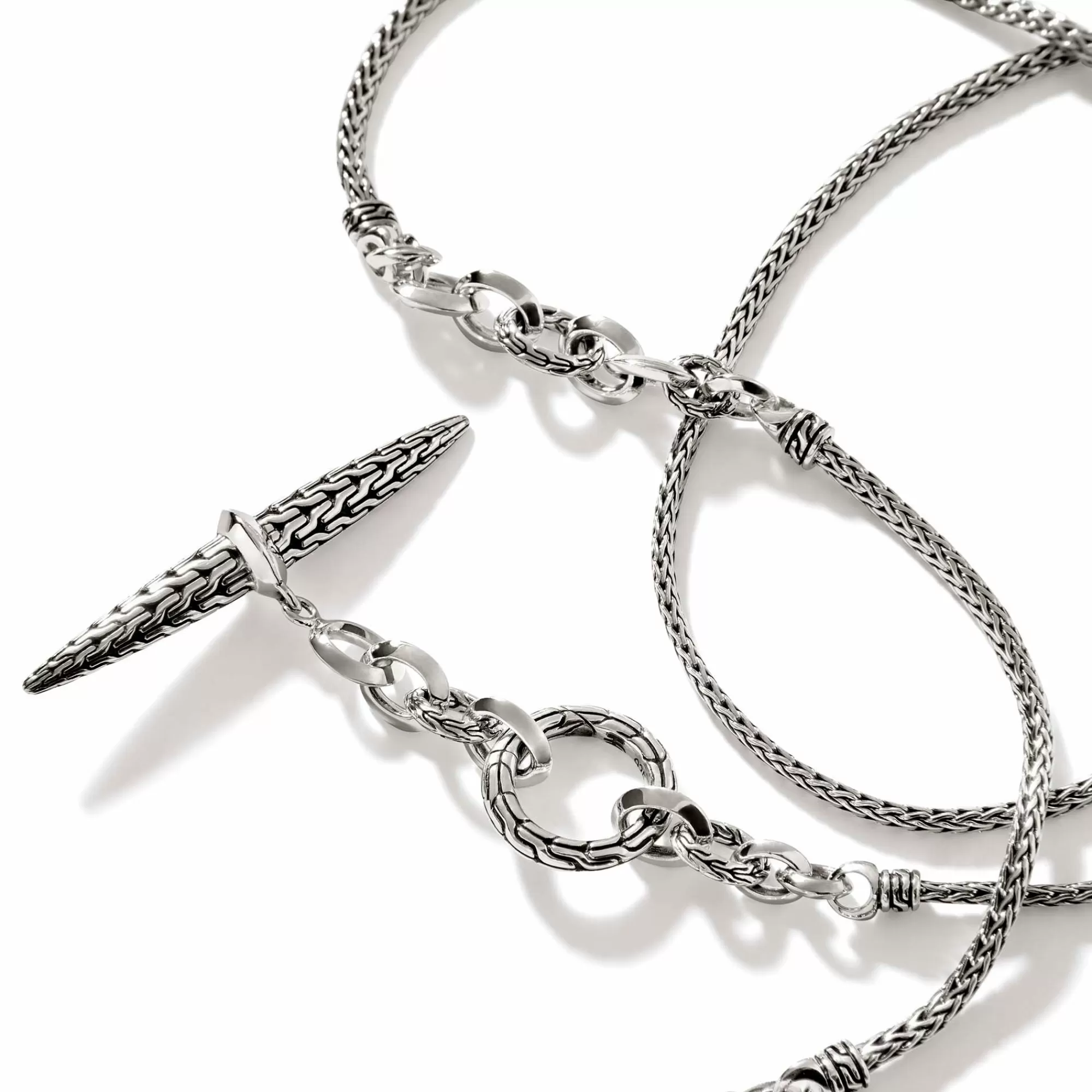 Tags & Pendants^John Hardy Carved Chain Pendant Necklace, Silver