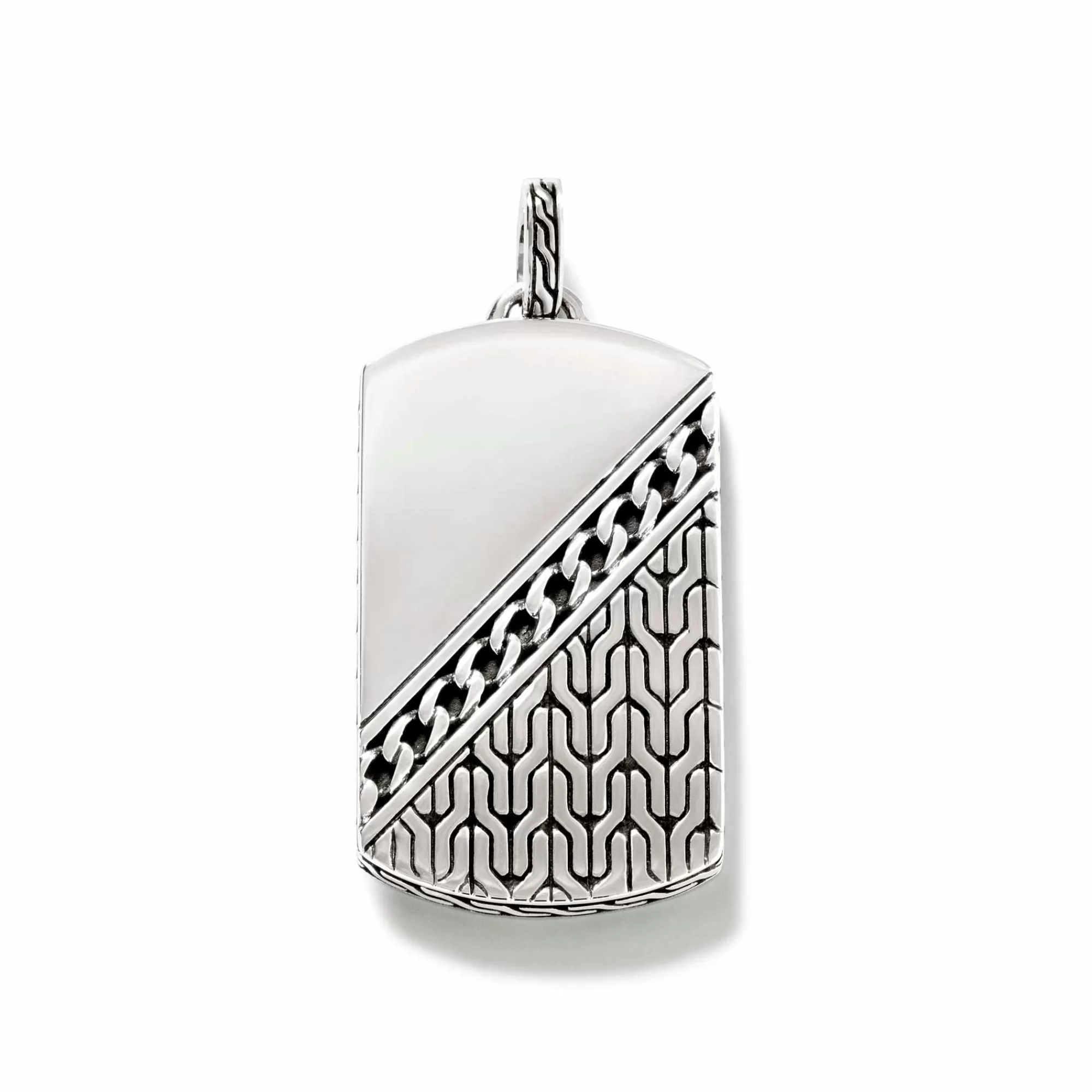 Tags & Pendants^John Hardy Carved Chain Tag Pendant, Sterling Silver
