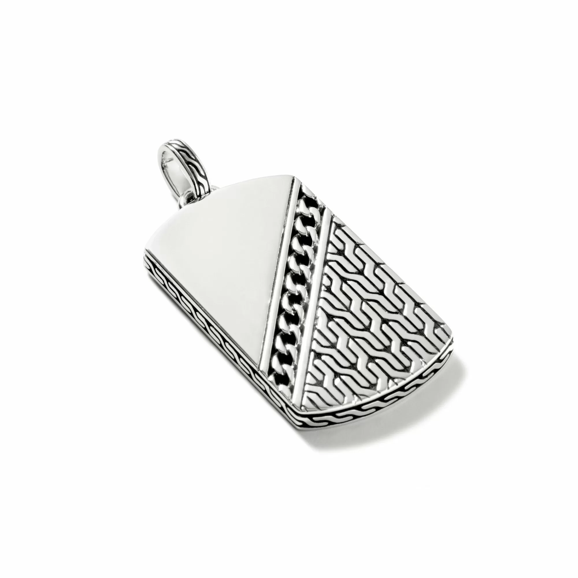 Tags & Pendants^John Hardy Carved Chain Tag Pendant, Sterling Silver