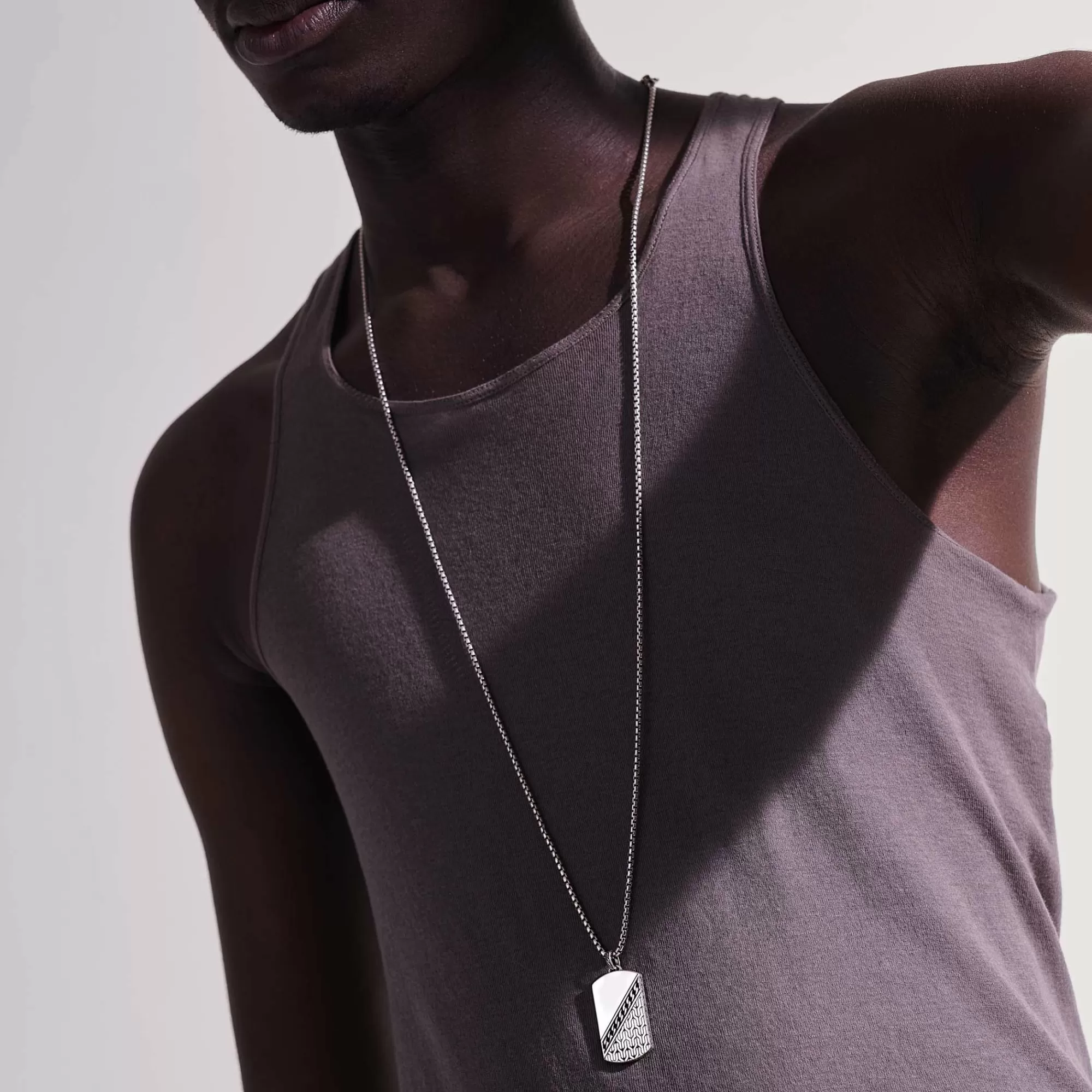 Tags & Pendants^John Hardy Carved Chain Tag Pendant, Sterling Silver