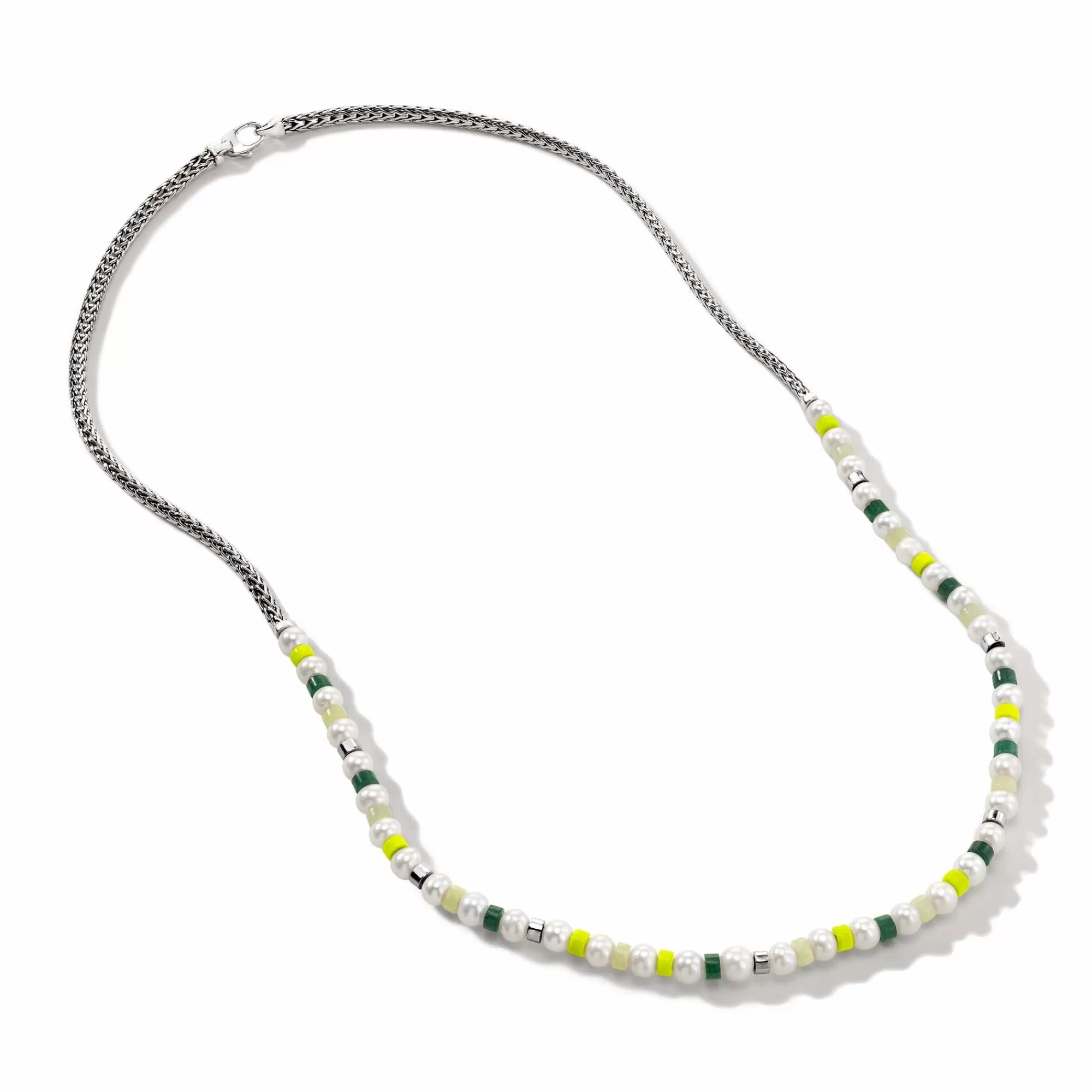 Beads^John Hardy Colorblock Necklace, Silver, Gemstones, Pearl