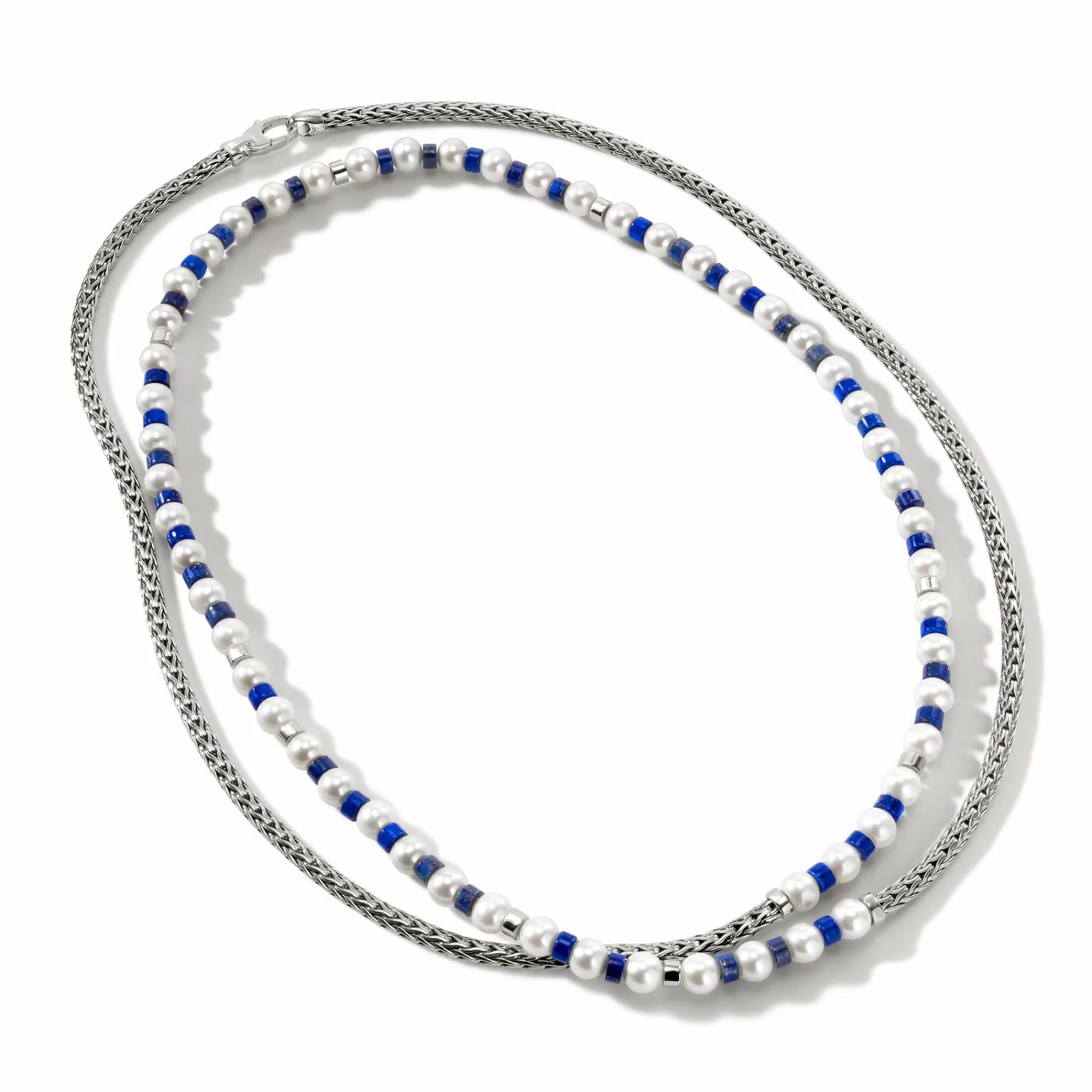 Beads^John Hardy Colorblock Necklace, Silver, Gemstones, Pearl