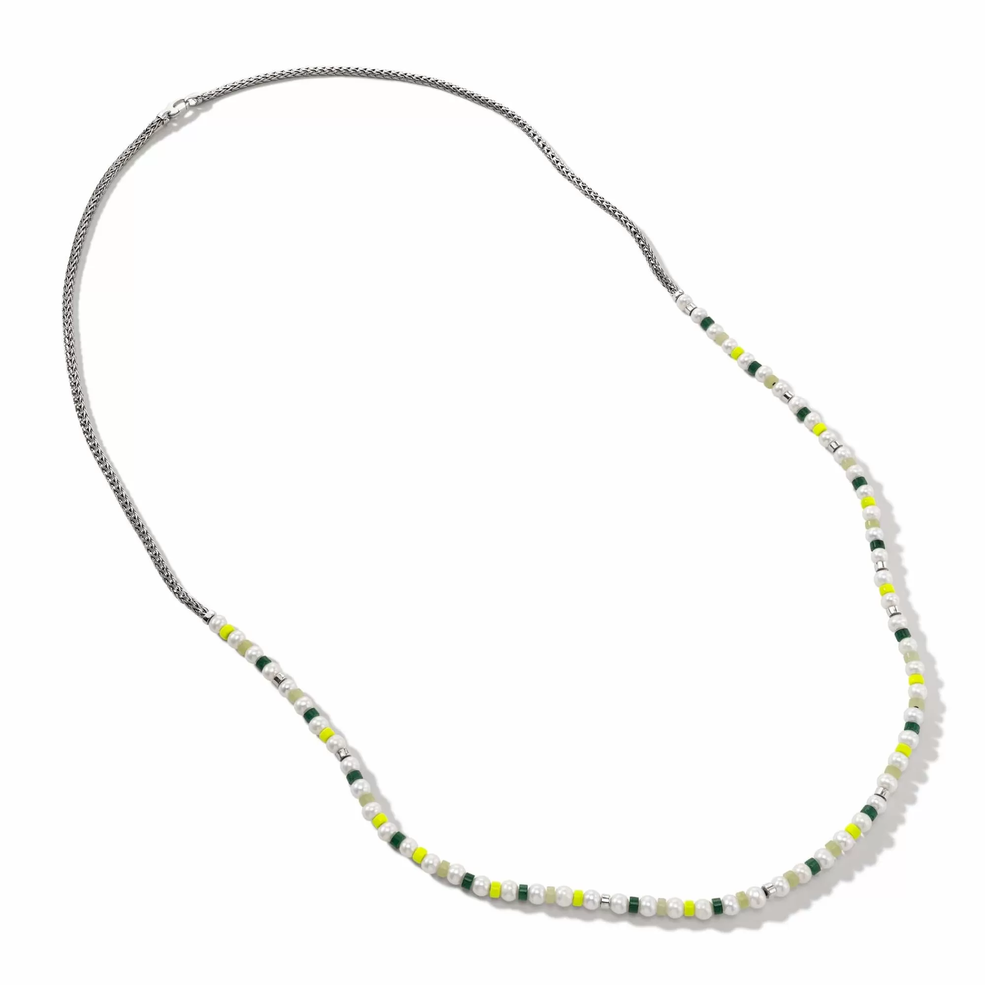 Beads^John Hardy Colorblock Necklace, Silver, Gemstones, Pearl