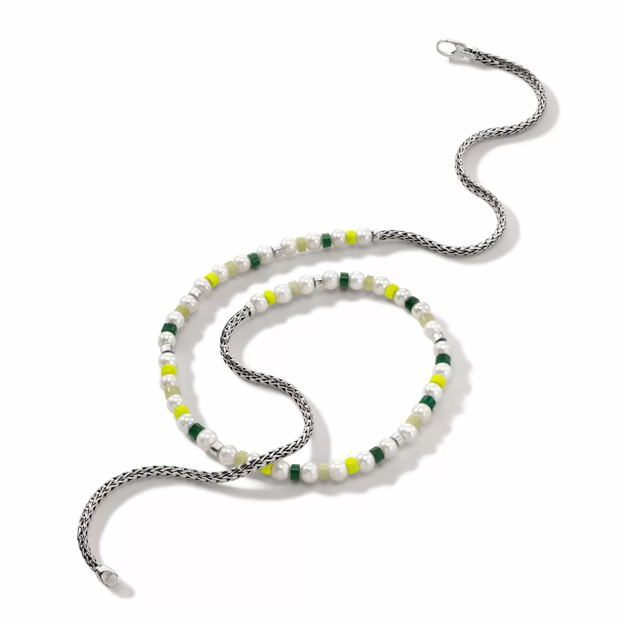Beads^John Hardy Colorblock Necklace, Silver, Gemstones, Pearl