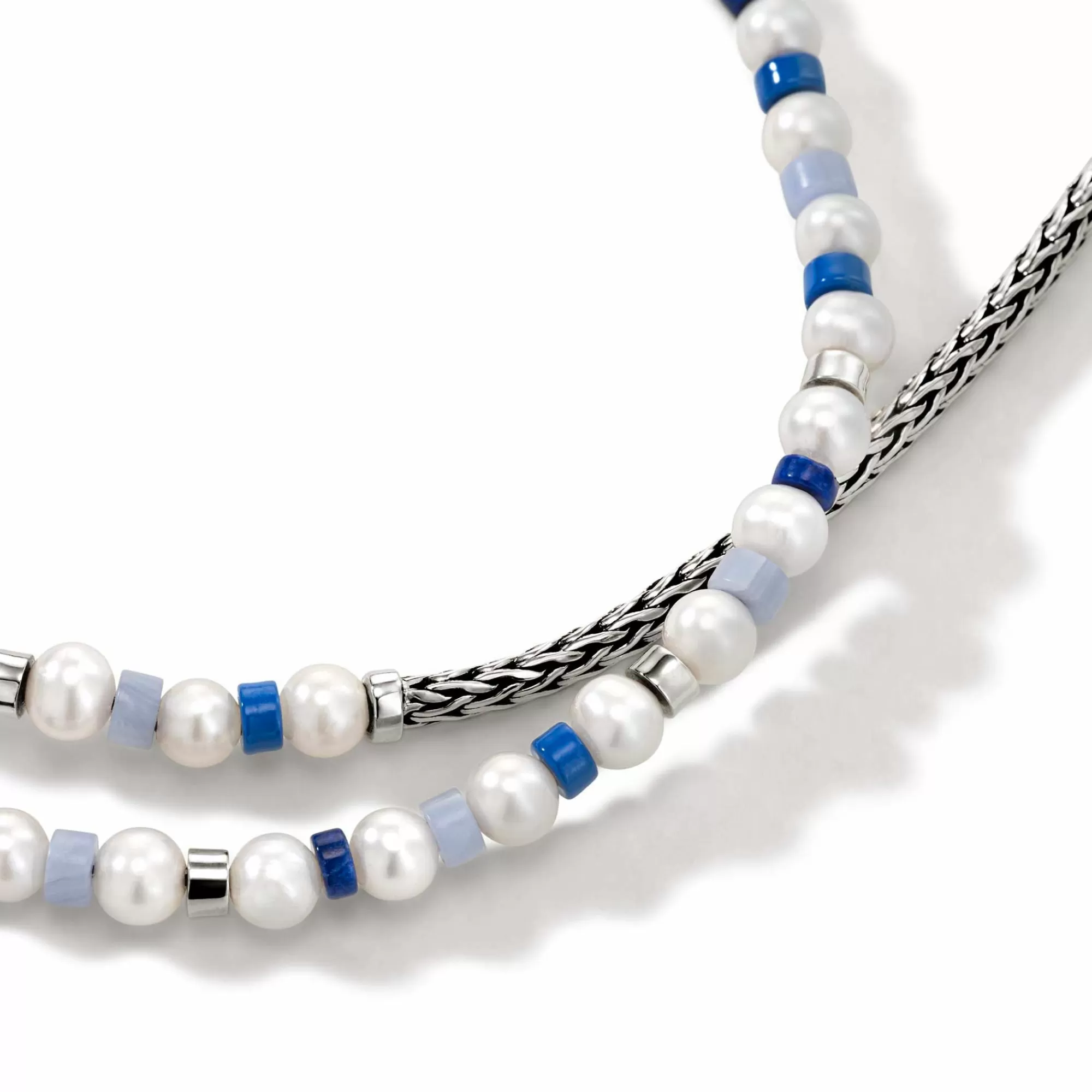 Beads^John Hardy Colorblock Necklace, Silver, Gemstones, Pearl