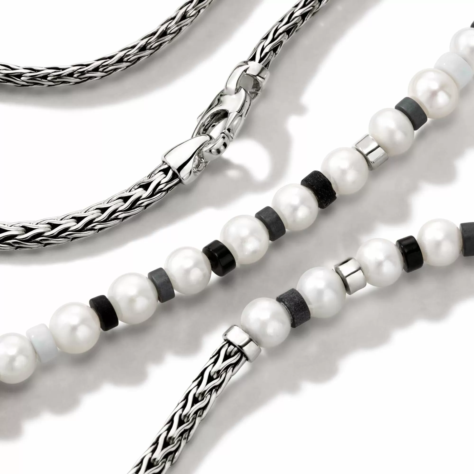 Beads^John Hardy Colorblock Necklace, Silver, Gemstones, Pearl