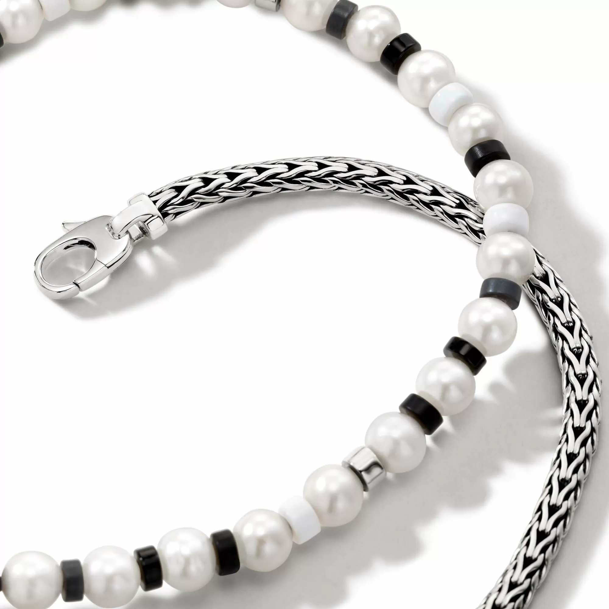 Beads^John Hardy Colorblock Necklace, Silver, Gemstones, Pearl