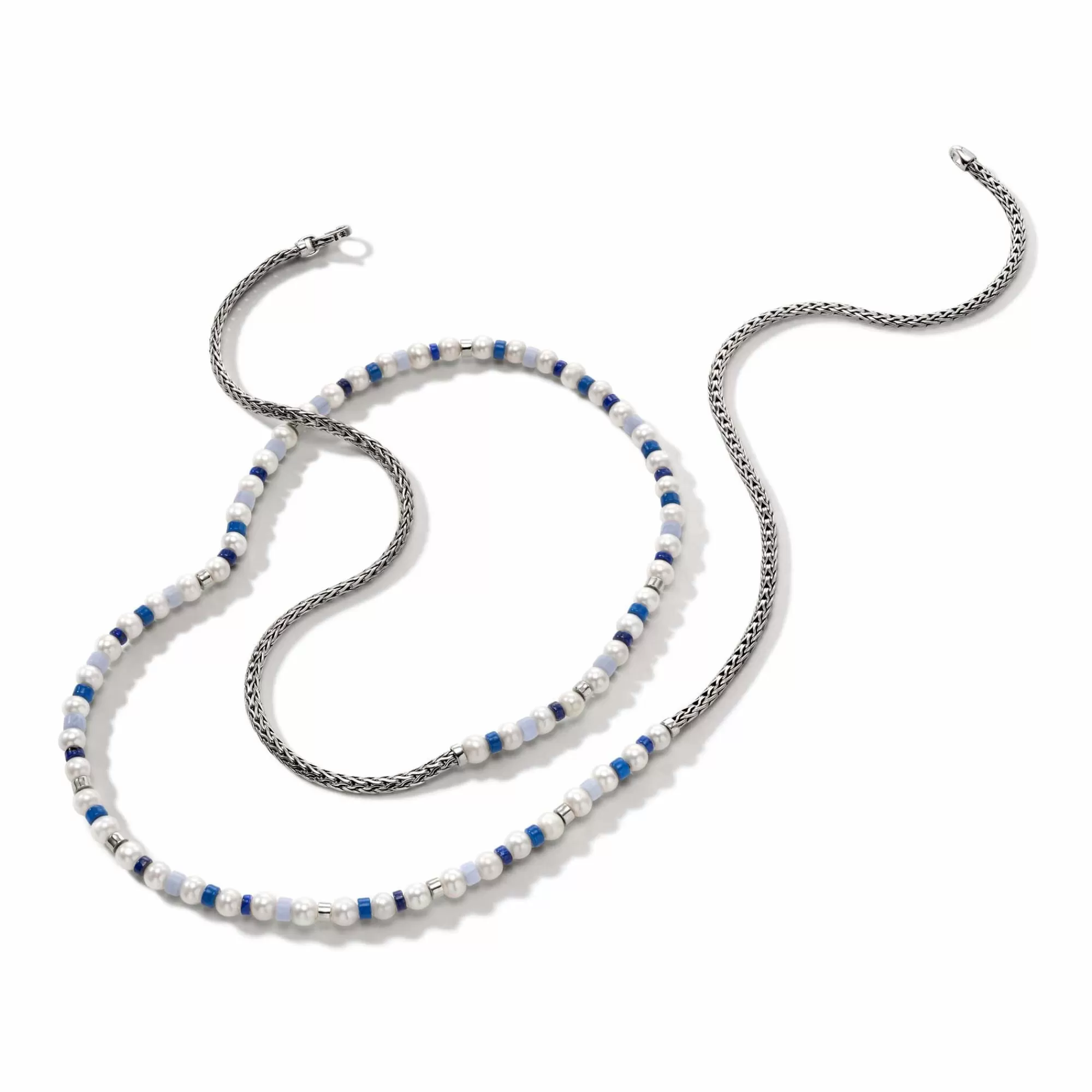 Beads^John Hardy Colorblock Necklace, Silver, Gemstones, Pearl
