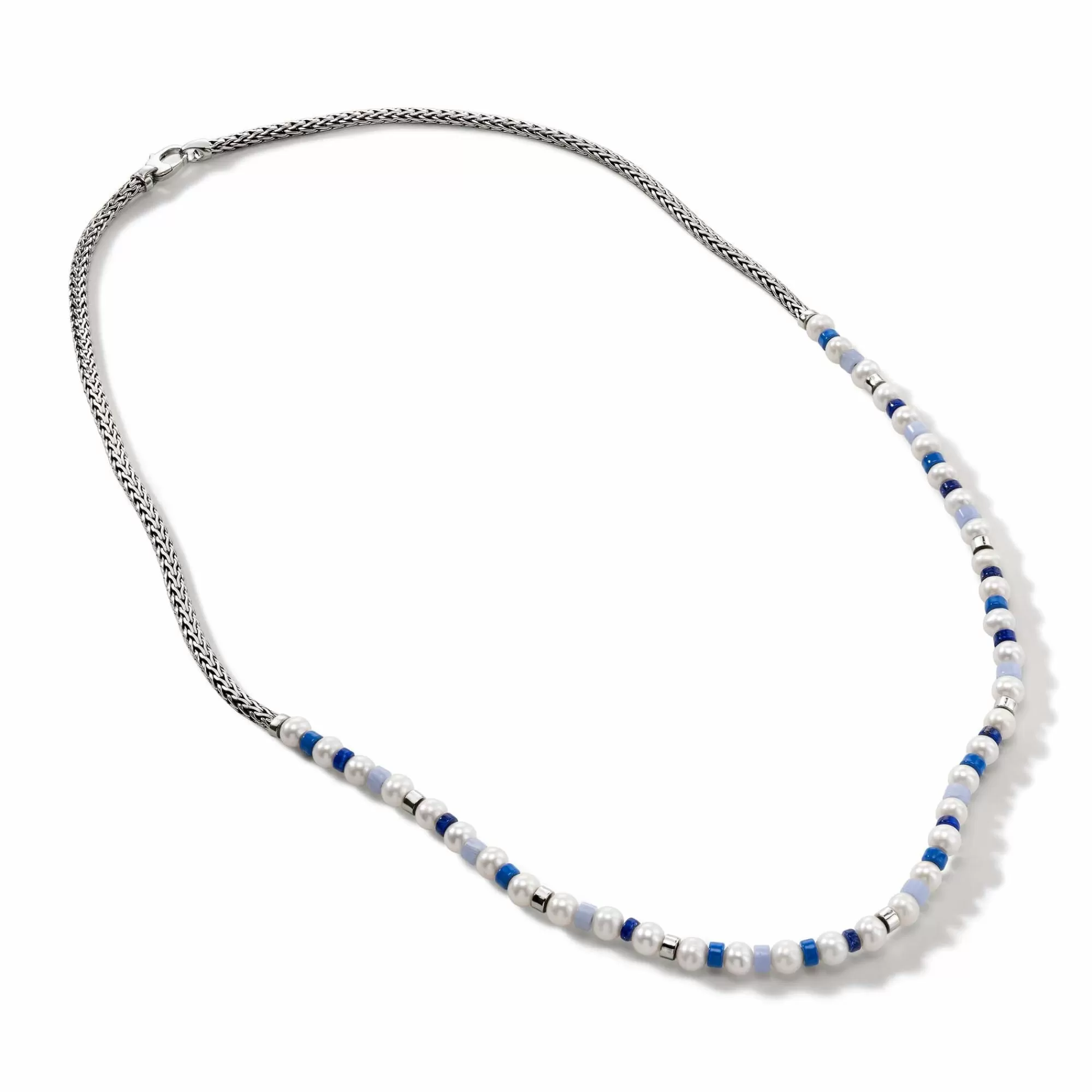 Beads^John Hardy Colorblock Necklace, Silver, Gemstones, Pearl