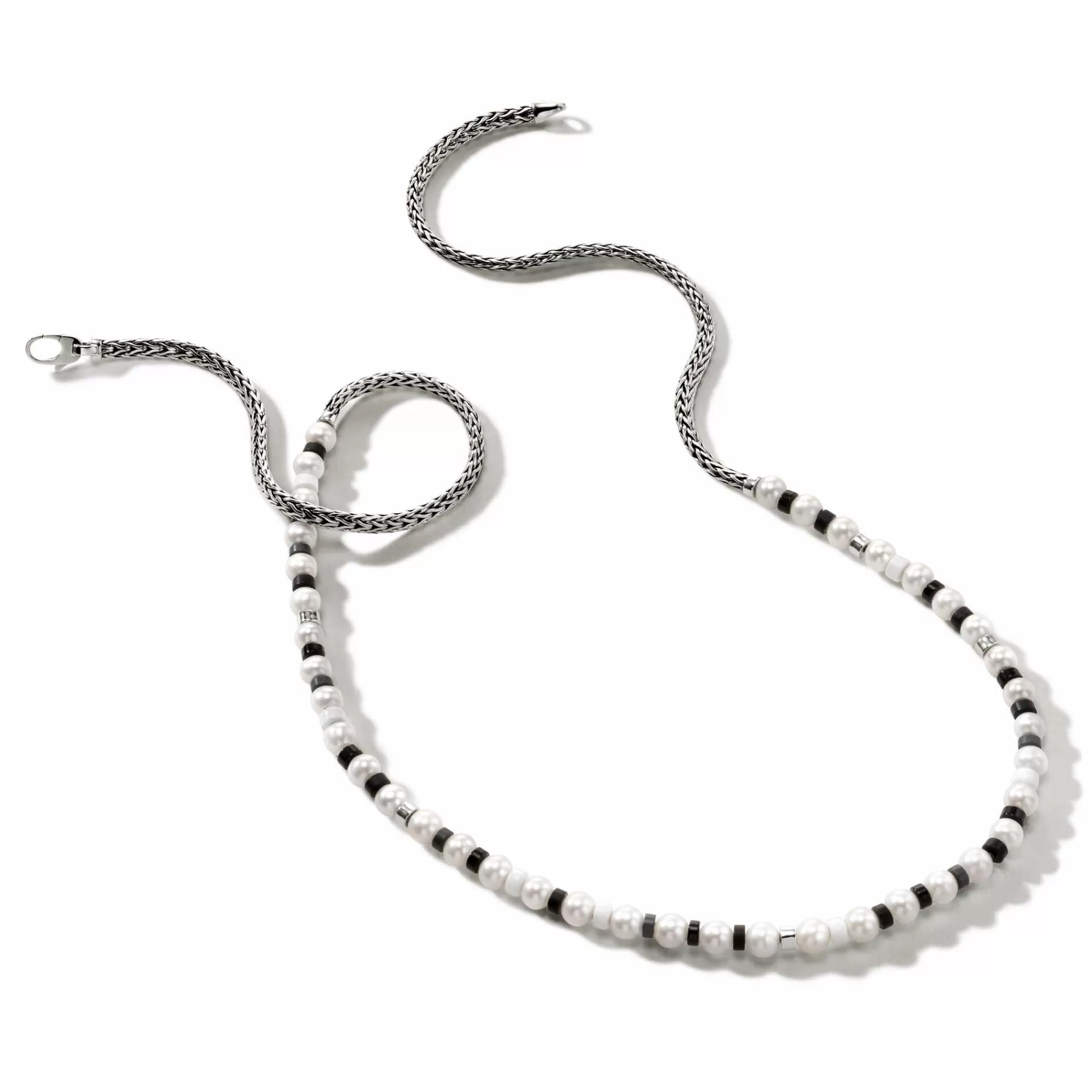 Beads^John Hardy Colorblock Necklace, Silver, Gemstones, Pearl