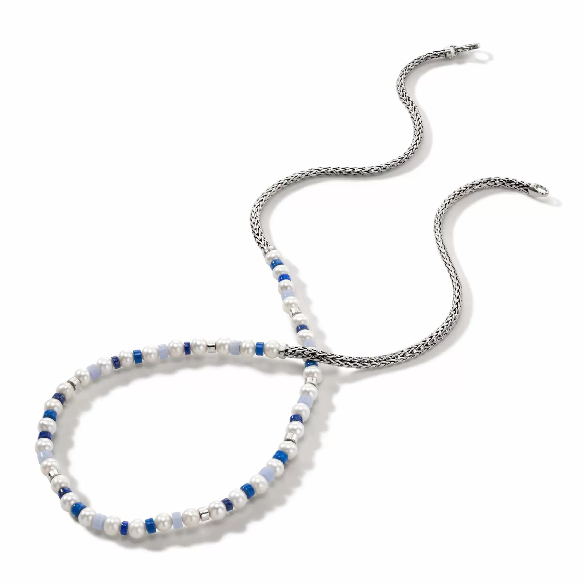 Beads^John Hardy Colorblock Necklace, Silver, Gemstones, Pearl