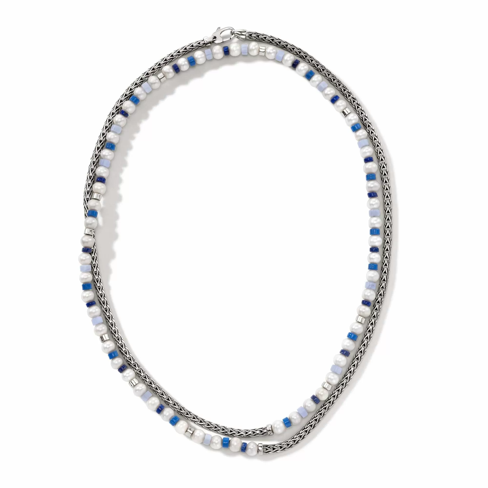 Beads^John Hardy Colorblock Necklace, Silver, Gemstones, Pearl