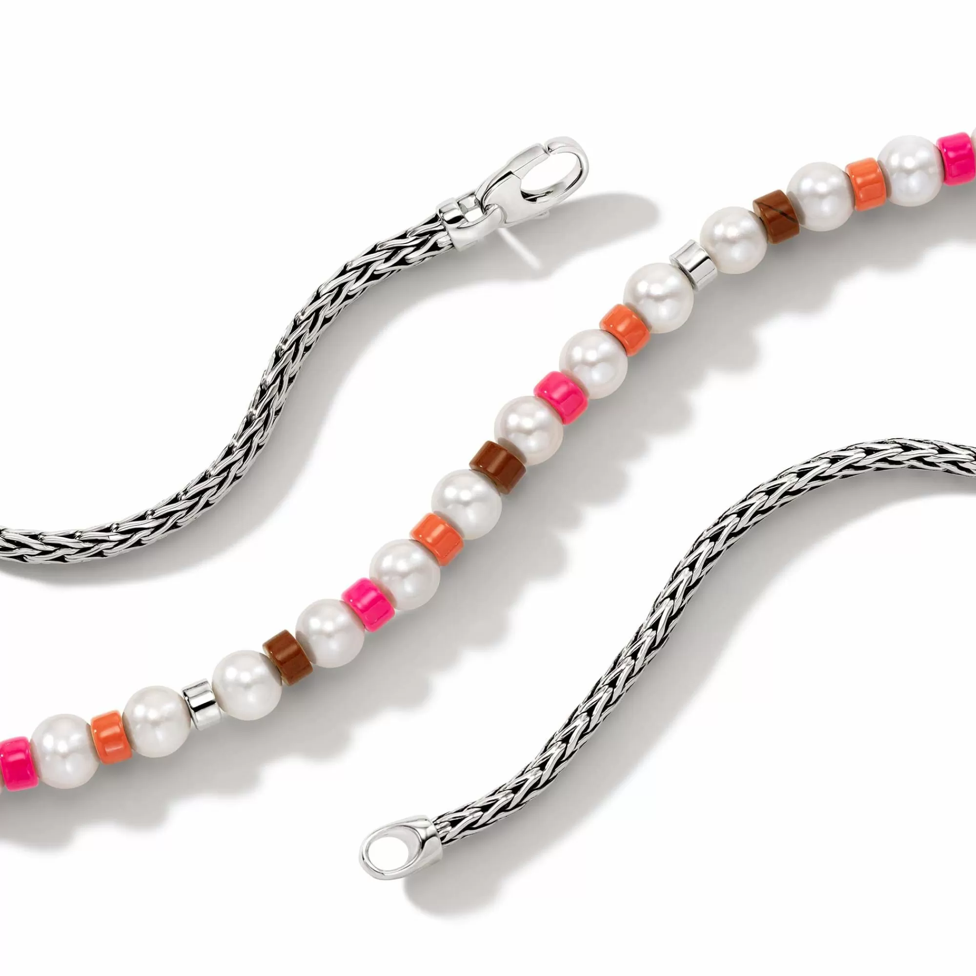 Beads^John Hardy Colorblock Necklace, Silver, Gemstones, Pearl
