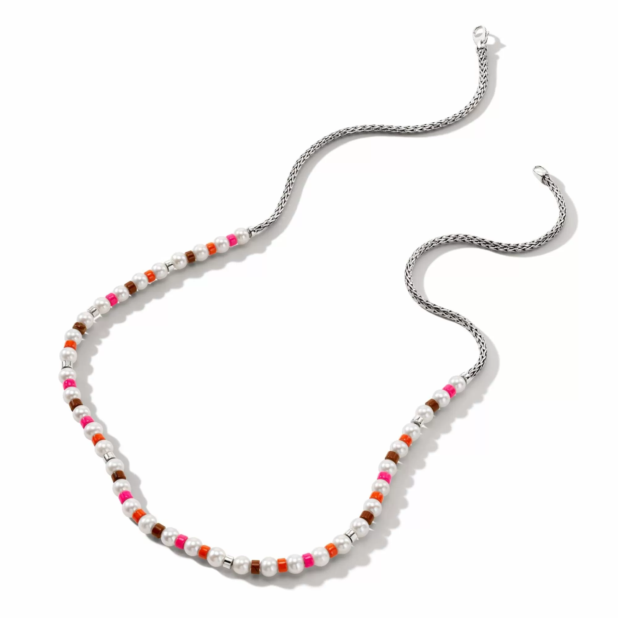 Beads^John Hardy Colorblock Necklace, Silver, Gemstones, Pearl