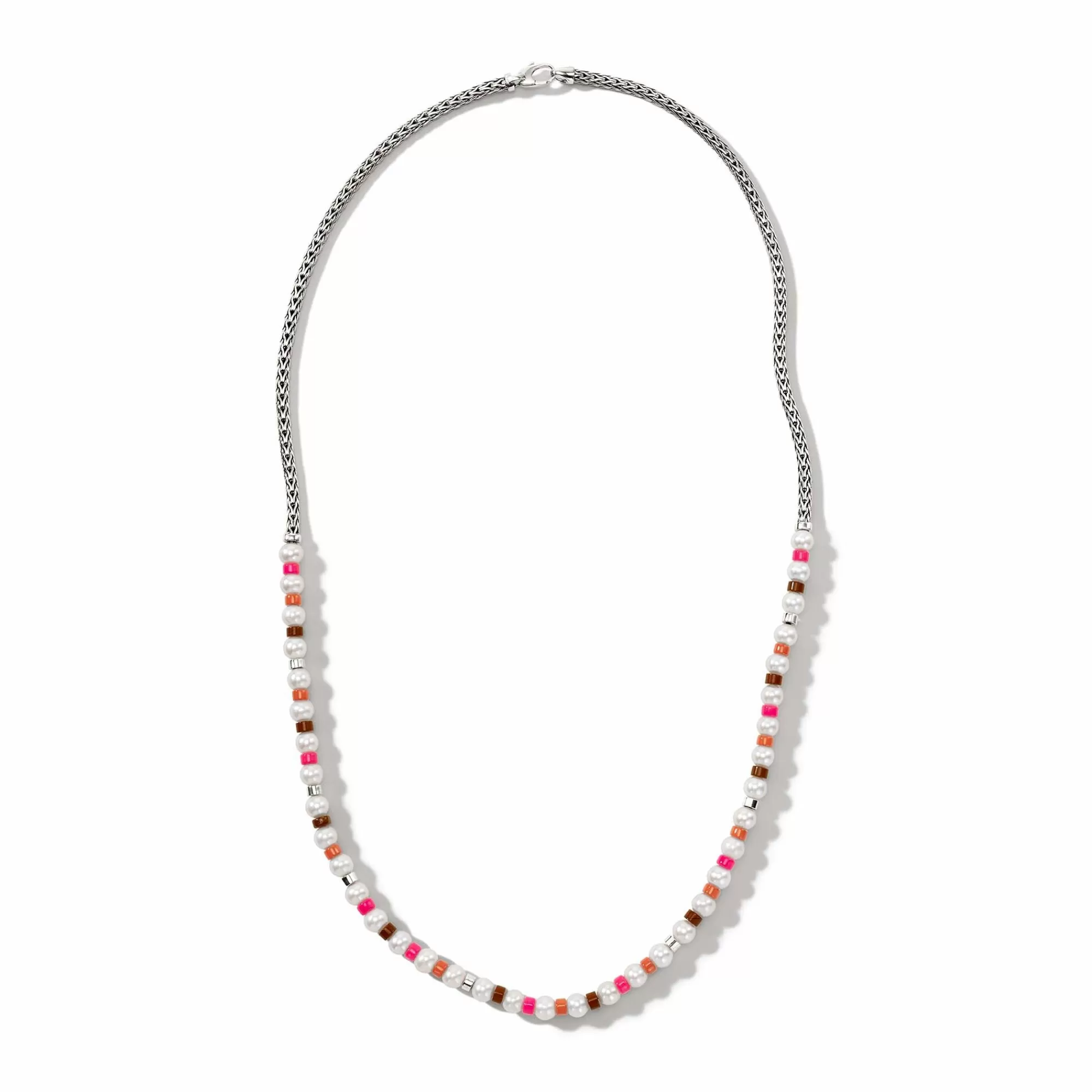 Beads^John Hardy Colorblock Necklace, Silver, Gemstones, Pearl