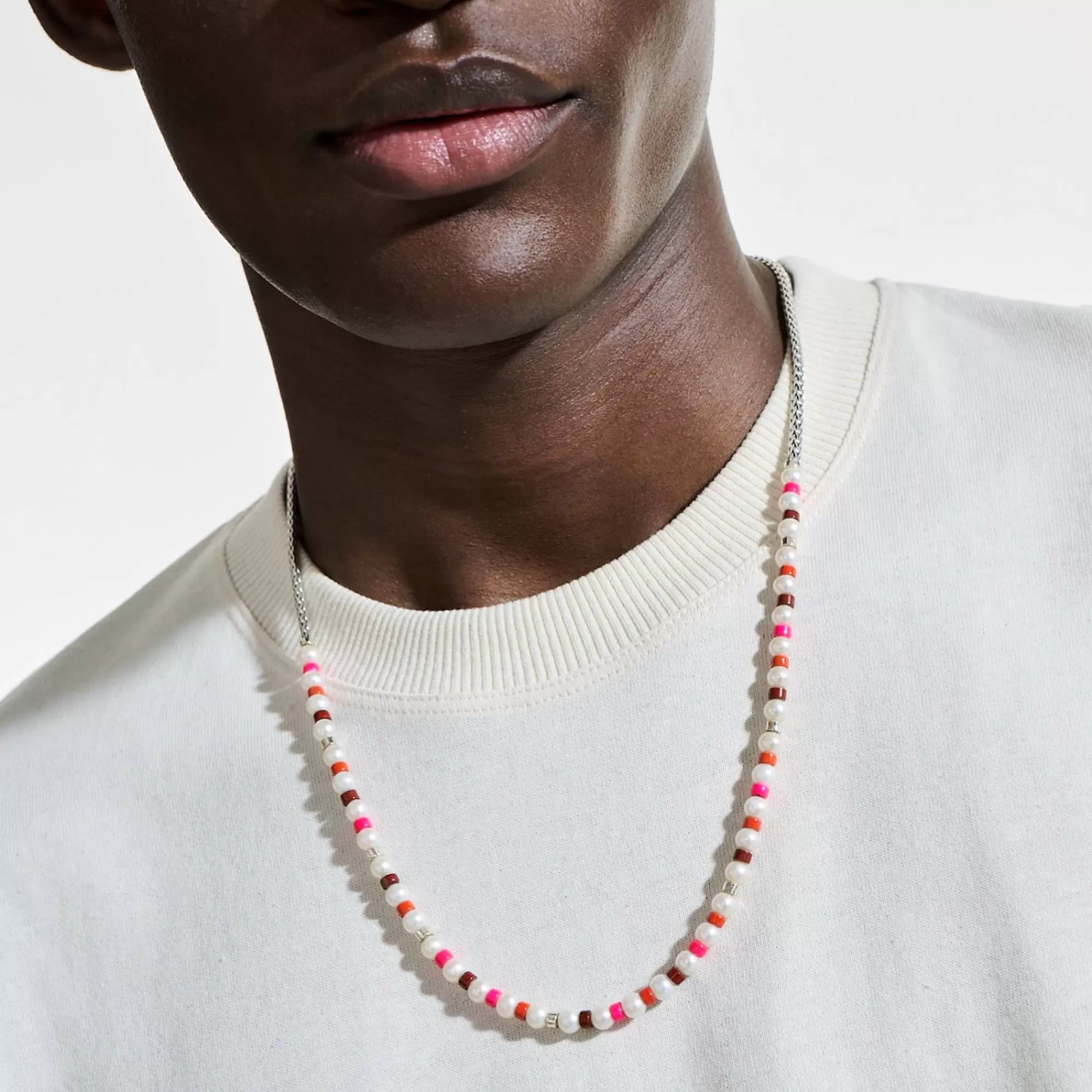 Beads^John Hardy Colorblock Necklace, Silver, Gemstones, Pearl