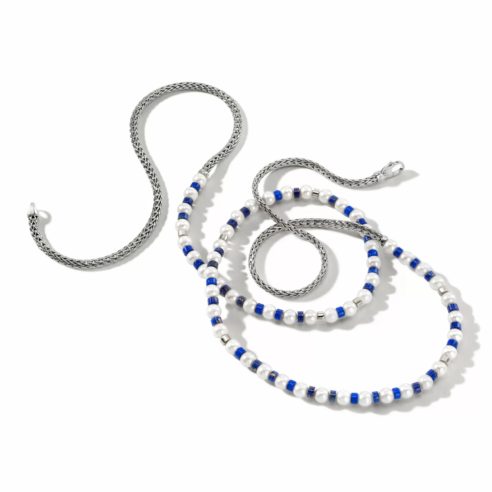 Beads^John Hardy Colorblock Necklace, Silver, Gemstones, Pearl