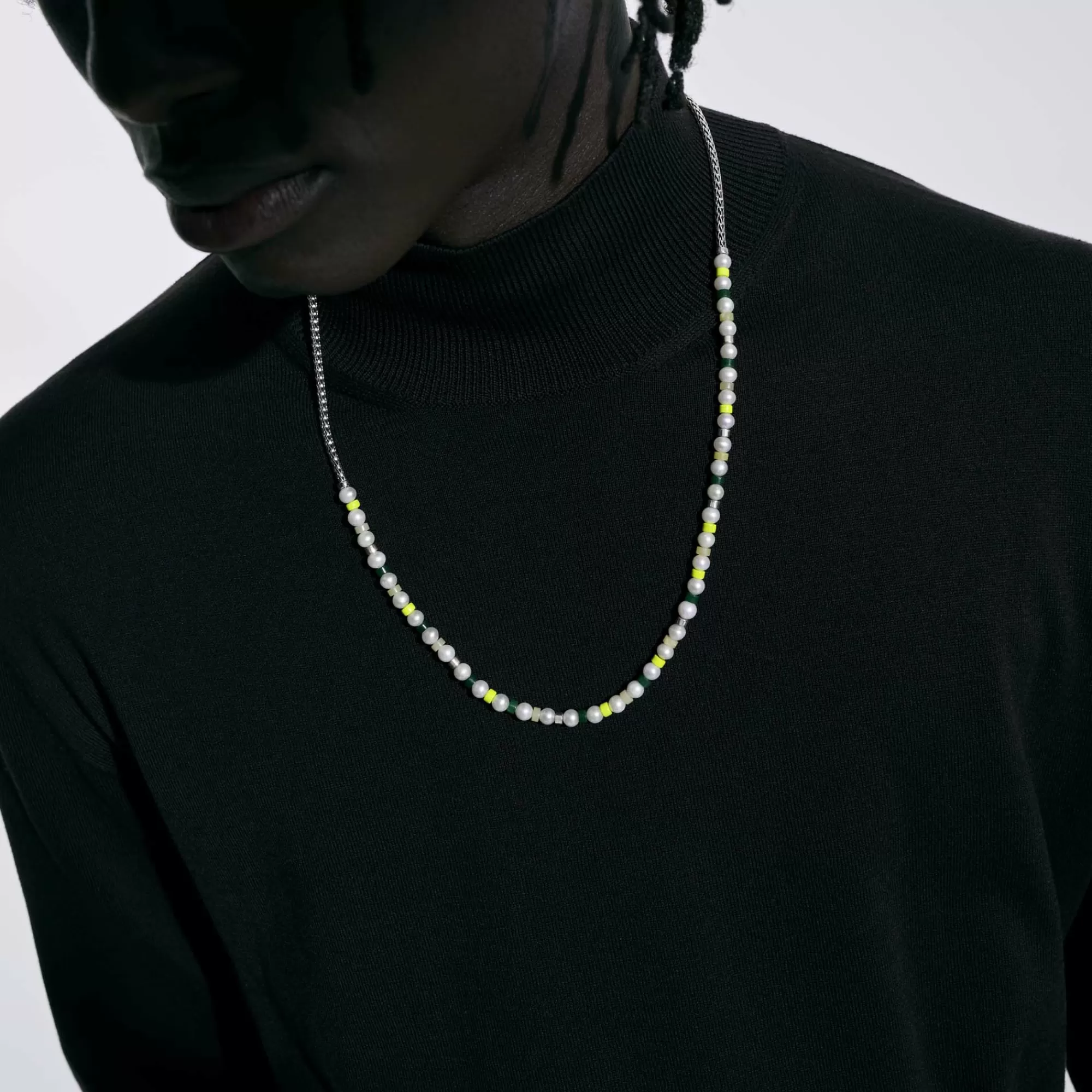 Beads^John Hardy Colorblock Necklace, Silver, Gemstones, Pearl