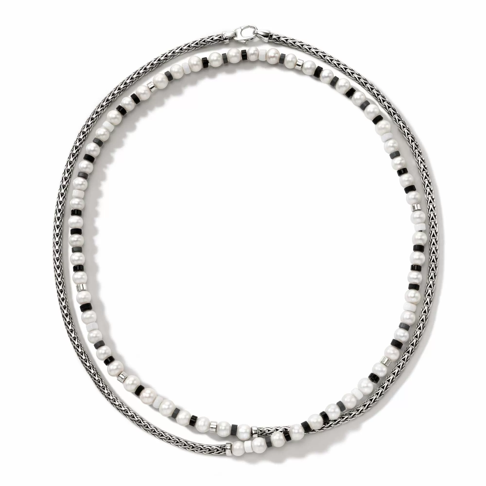 Beads^John Hardy Colorblock Necklace, Silver, Gemstones, Pearl