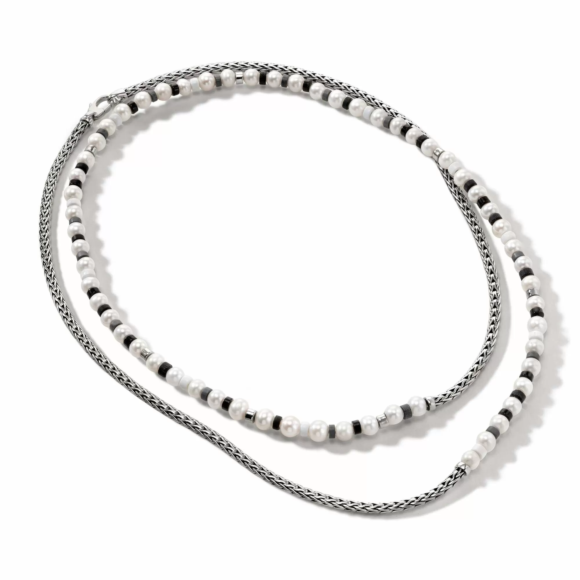 Beads^John Hardy Colorblock Necklace, Silver, Gemstones, Pearl
