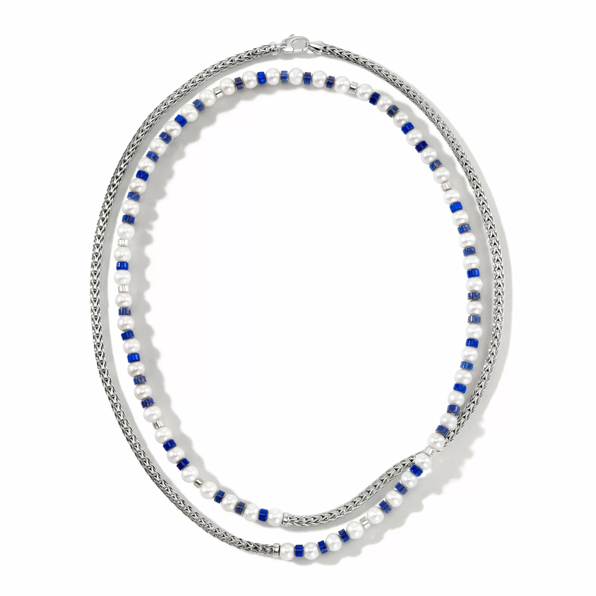 Beads^John Hardy Colorblock Necklace, Silver, Gemstones, Pearl