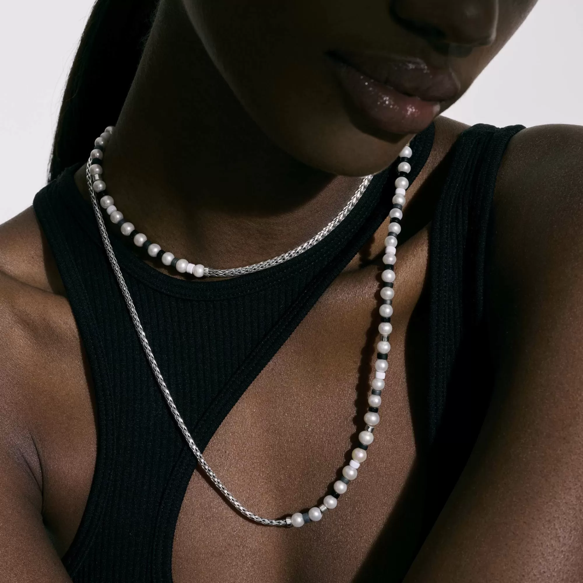 Beads^John Hardy Colorblock Necklace, Silver, Gemstones, Pearl