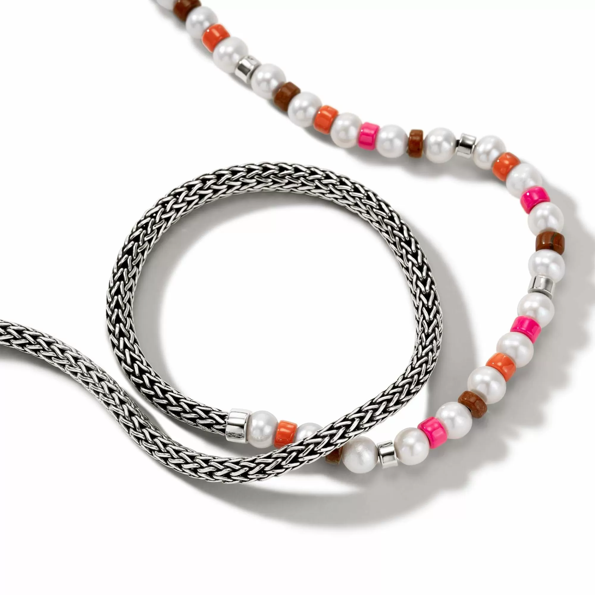 Beads^John Hardy Colorblock Wrap, Silver, Gemstones, Pearl