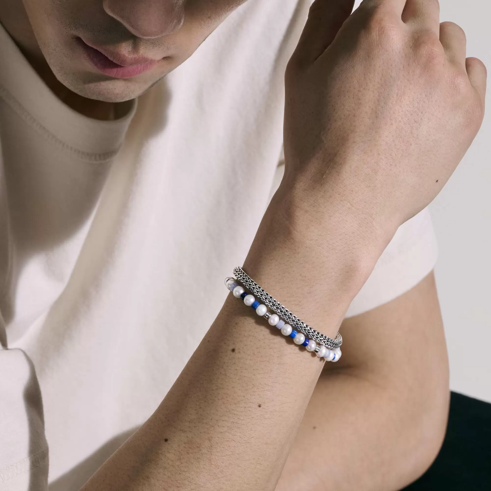 Beads^John Hardy Colorblock Wrap, Silver, Gemstones, Pearl