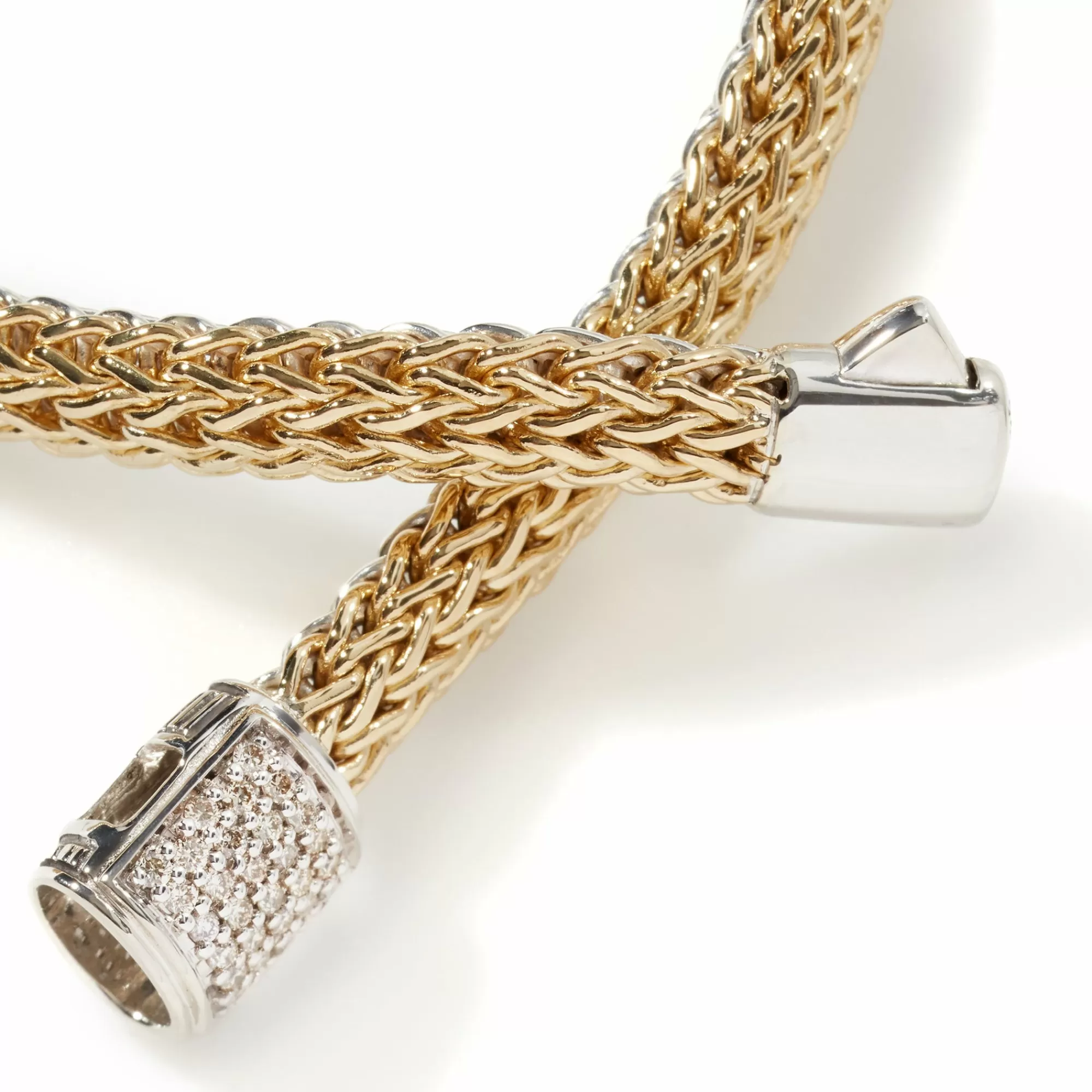Chains^John Hardy Icon Bracelet, Gold, Silver, Diamonds, 5Mm