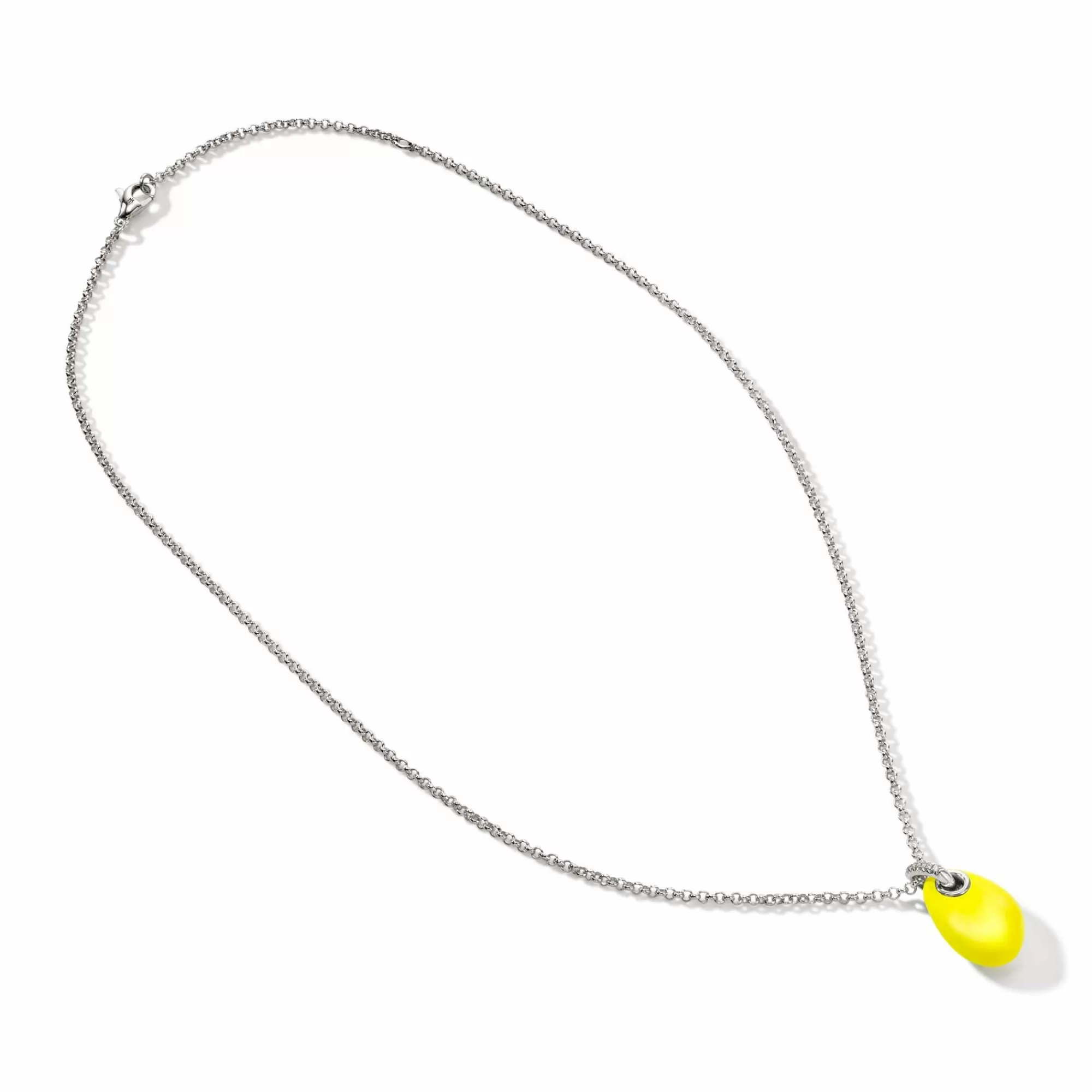 Tags & Pendants^John Hardy Pebble Necklace, Sterling Silver, Diamonds