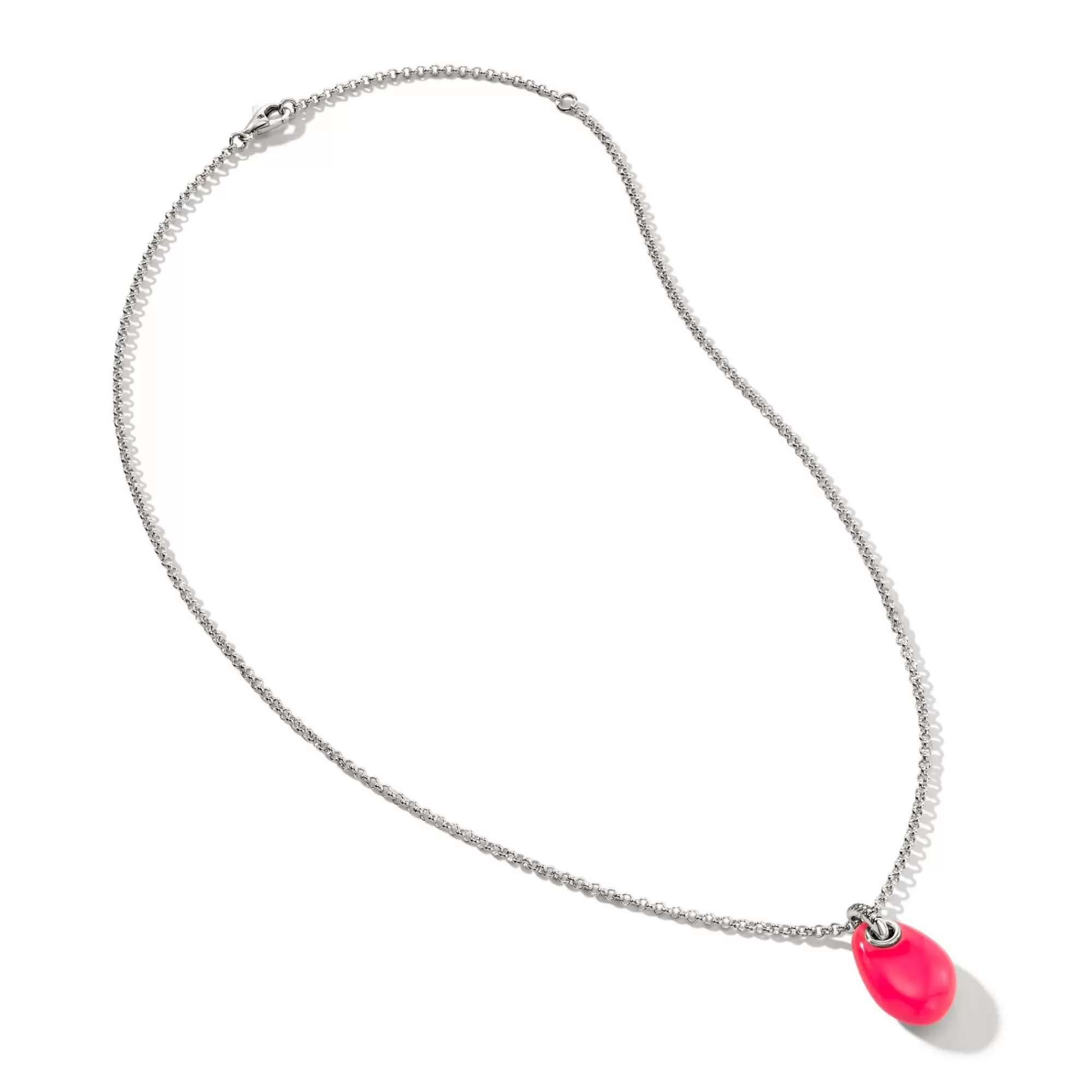 Tags & Pendants^John Hardy Pebble Necklace, Sterling Silver, Diamonds