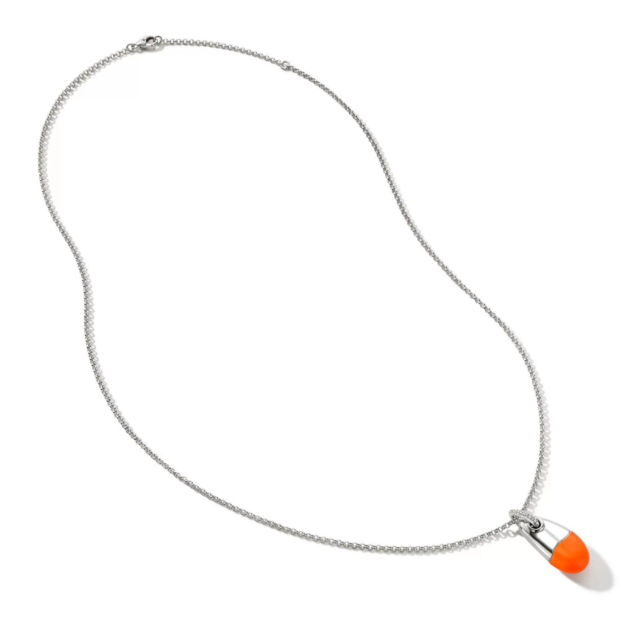 Tags & Pendants^John Hardy Pebble Necklace, Sterling Silver, Diamonds