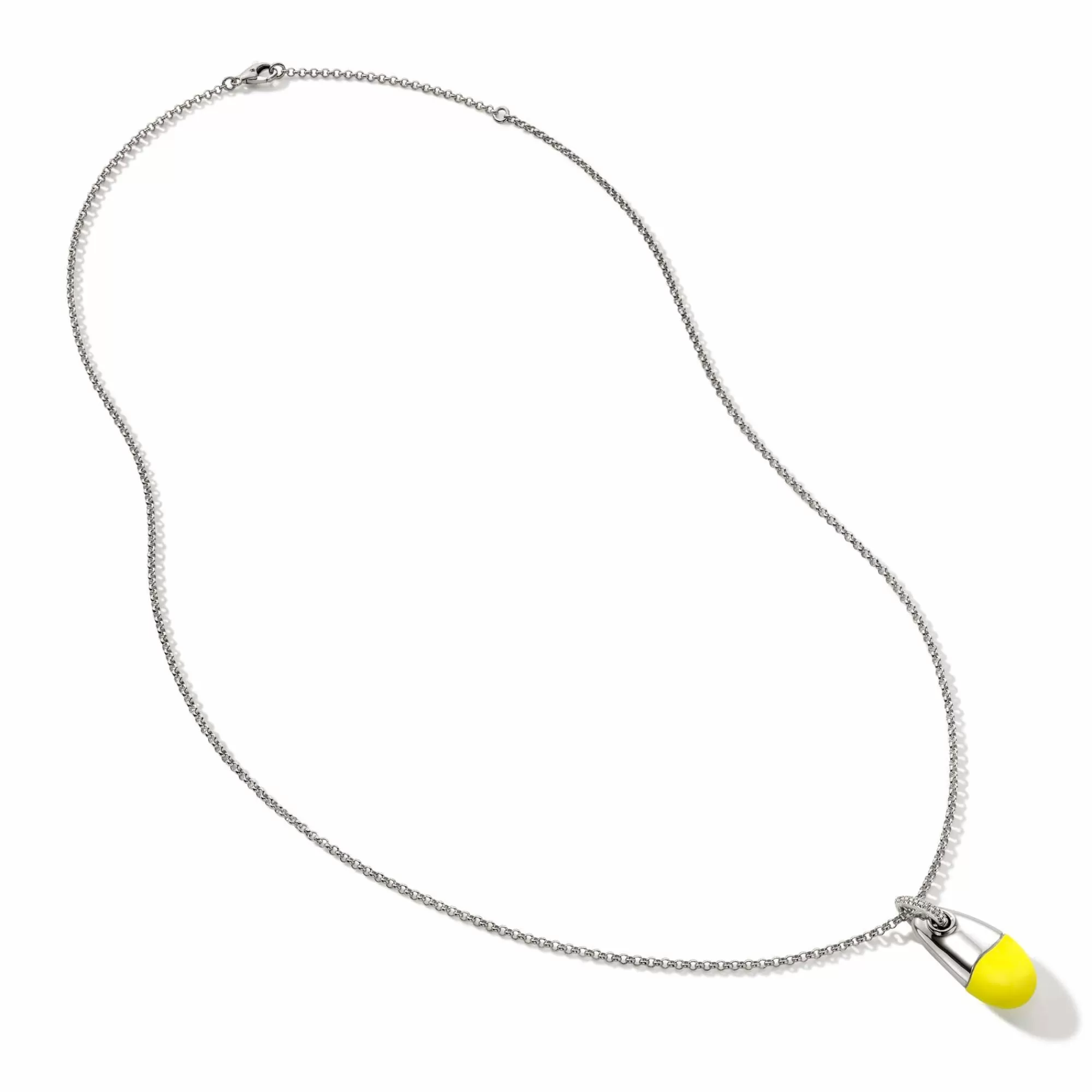 Tags & Pendants^John Hardy Pebble Necklace, Sterling Silver, Diamonds