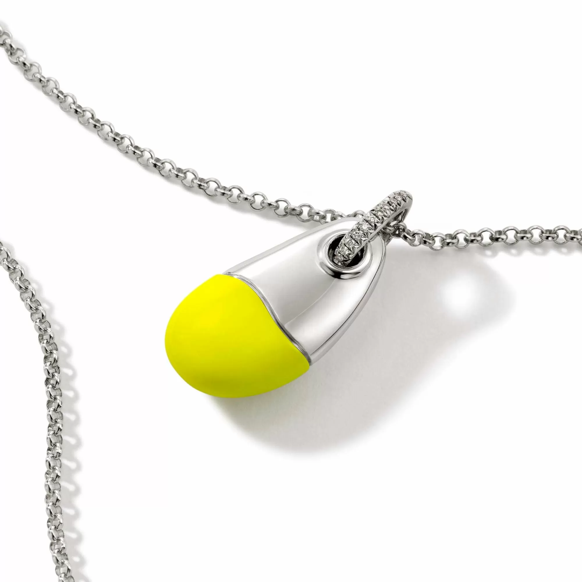Tags & Pendants^John Hardy Pebble Necklace, Sterling Silver, Diamonds