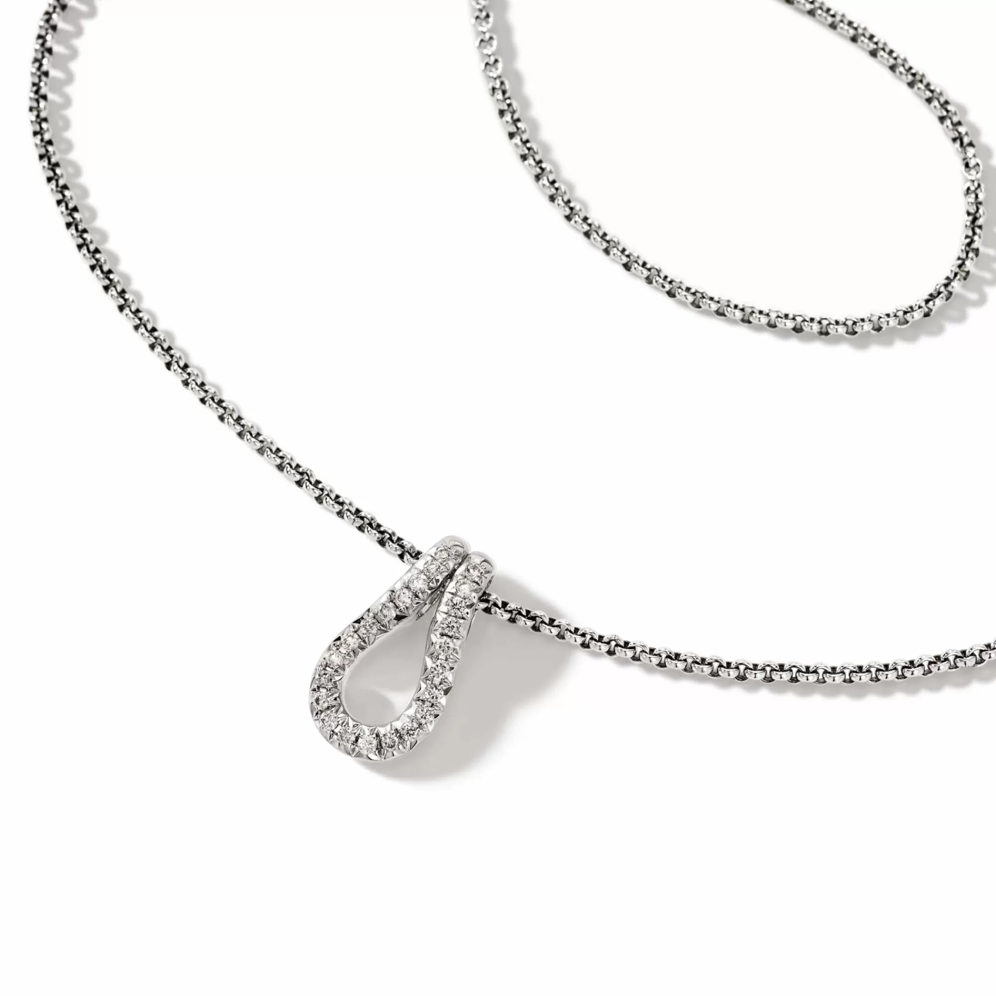Tags & Pendants^John Hardy Surf Pendant Necklace, Silver, Diamonds