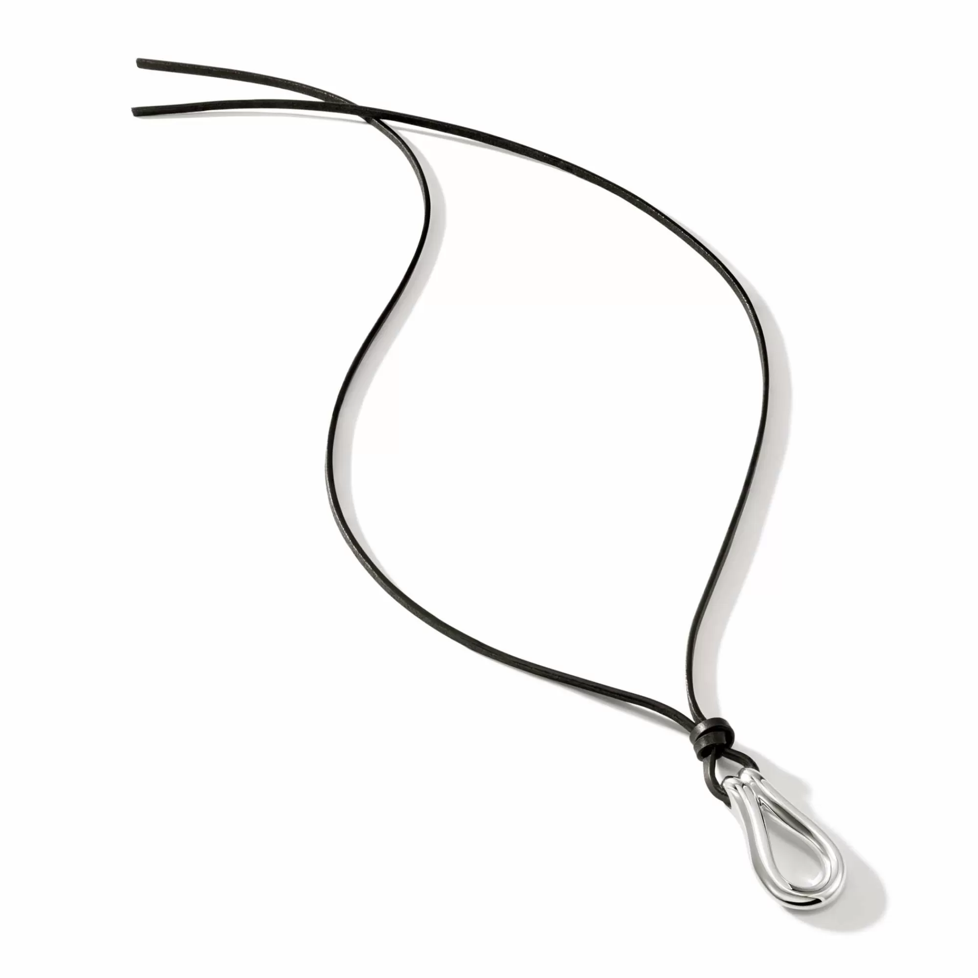 Tags & Pendants^John Hardy Surf Pendant Necklace, Silver, Leather